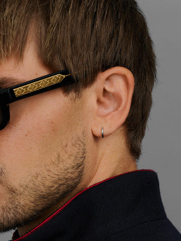 Nialaya Men's Earrings Sterling Silver Hoop Earrings Sterling Silver Hoop Earrings MEAR_011